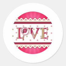 LOVE BUG BUBBLE, DOTS & STRIPES by SHARON SHARPE Stickers