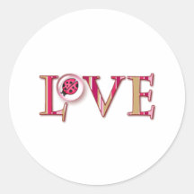 LOVE BUG BUBBLE & STRIPES by SHARON SHARPE Stickers