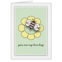 Love Bug Bumble Bee Greeting Card