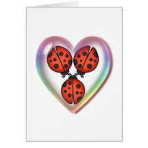 LOVE BUG & HEART BUBBLE by SHARON SHARPE Greeting Card