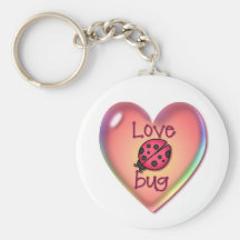 LOVE BUG & HEART BUBBLE by SHARON SHARPE Key Chain