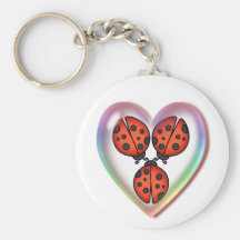 LOVE BUG & HEART BUBBLE by SHARON SHARPE Keychains