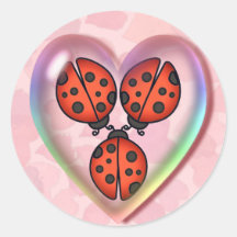 LOVE BUG & HEART BUBBLE by SHARON SHARPE Sticker