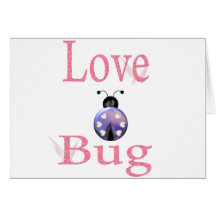love bug purple greeting cards