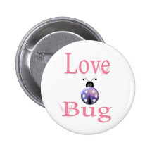 love bug purple pinback button
