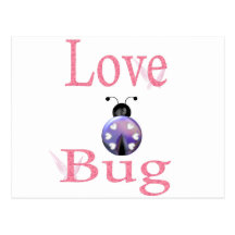 love bug purple postcards