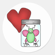 Love Bug Tshirts and Gifts Round Sticker