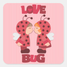 Love Bugs Beetles Valentine's Stickers
