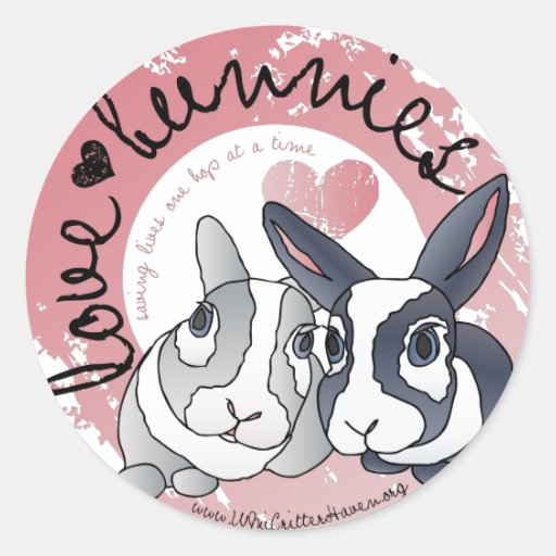 Love Bunnies Round Sticker