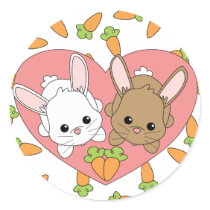 Love Bunnies Round Stickers