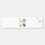 LOVE by giraffe, bear cat, crocodile, and toucan Bumper Sticker