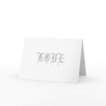 LOVE Card Formal Old English Style Grey Text