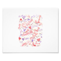 Love Cherish Adore Red and Purple Collage Art Photo