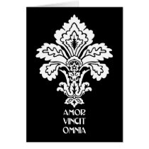 Love Conquers All (black-white) Greeting Card