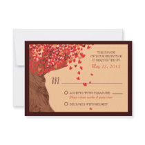 Love Couple Falling Hearts Oak Tree RSVP