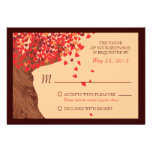 Love Couple Falling Hearts Oak Tree RSVP Custom Invites