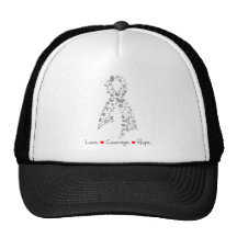 Love Courage Hope Butterfly - Brain Cancer Hats