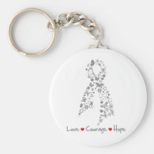Love Courage Hope Butterfly - Brain Cancer Keychain
