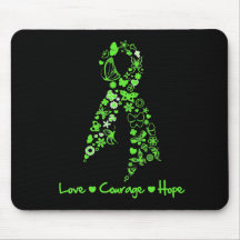 Love Courage Hope Butterfly - Lymphoma Mousepad