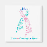 Love Courage Hope Butterfly -  Thyroid Cancer Magnets