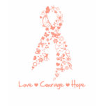 Love Courage Hope Butterfly - Uterine Cancer t-shirts