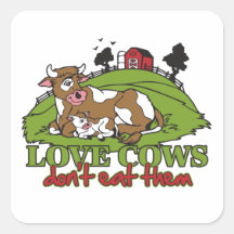 Love Cows, Don't Eat them Sticker