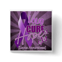 Love, Cure, Hope [lupus awareness button]