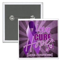 Love, Cure, Hope [lupus awareness button]