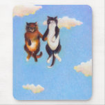 Love dating cat art fun Smitten cute cats floating mousepads