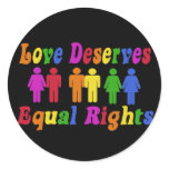 Love Deserves Equal Rights Round Stickers