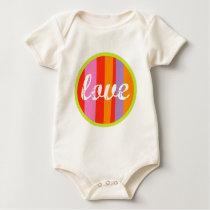 Love design on organic baby onesie t-shirts