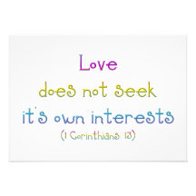 "Love does not seek it's own interests" Personalized Invitation