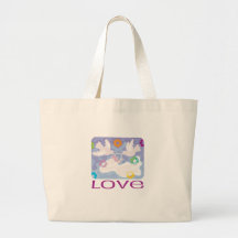 "Love" Doves and Veil design Canvas Bag