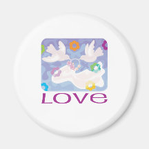 "Love" Doves and Veil design Magnet