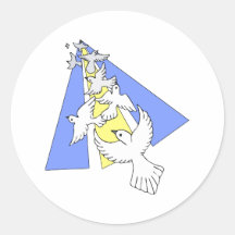 Love Doves Round Stickers
