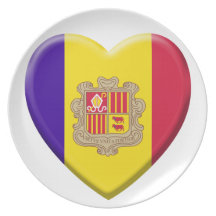 Love drapeau Andorre Assiette Pour Soirée