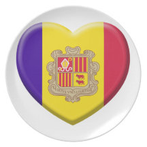 Love drapeau Andorre Assiettes Pour Soirée