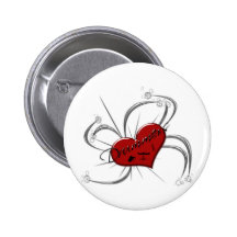 Love Drummers Heart Buttons