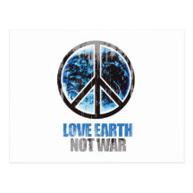 LOVE EARTH NOT WAR Faded.png Post Card
