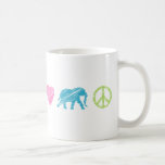 Love, Elephant and Peace Coffee Mugs