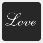 Love Envelope Seal In Black And White Square Sticker