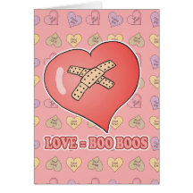 love equals boo boos greeting card