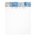 Love Faith Joy Hope Letterhead Blue Sky Floral