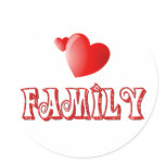 Love Family Round Sticker