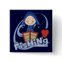 Love Fishing - Boy Tshirts and Gifts Pins