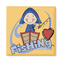 Love Fishing - Boy Tshirts and Gifts Magnets