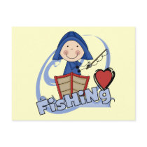 Love Fishing - Boy Tshirts and Gifts Post Cards