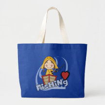 Love Fishing - Girl T-shirts and Gifts Tote Bag