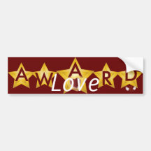 Love Five Gold Stars Award Bumper Sticker-Cust.