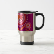 LOVE flower peace sign Travel Mug mugs
